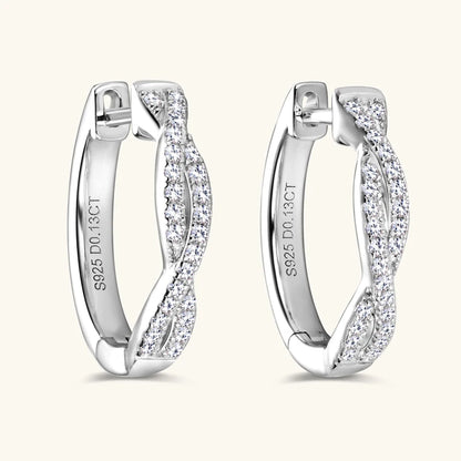 MIVIAN - Twist Pavé Huggie Hoop Earrings