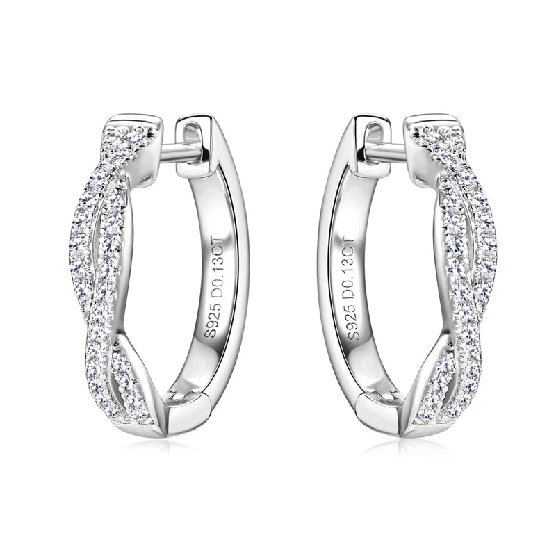 MIVIAN - Twist Pavé Huggie Hoop Earrings