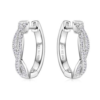MIVIAN - Twist Pavé Huggie Hoop Earrings