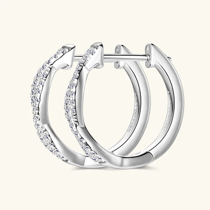 MIVIAN - Twist Pavé Huggie Hoop Earrings