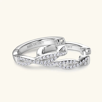 MIVIAN - Twist Pavé Huggie Hoop Earrings